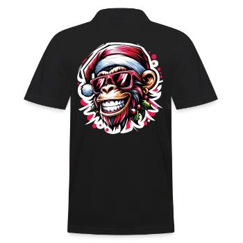 Cooler Weihnachten Affe Graffiti Street Art Style - Männer Poloshirt - Schwarz - Hinten - Kai (181cm)