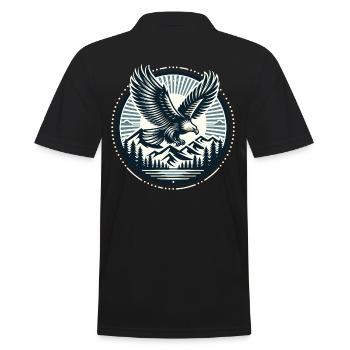 Eagle Logo Majesty of the Mountains - Men's Polo Shirt - black - Back - Kai (181cm)