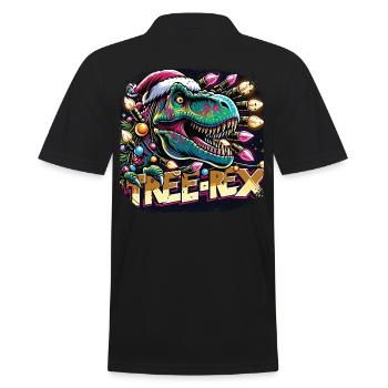 Tree Rex Dinosaur Rocks Christmas - Men's Polo Shirt - black - Back - Kai (181cm)