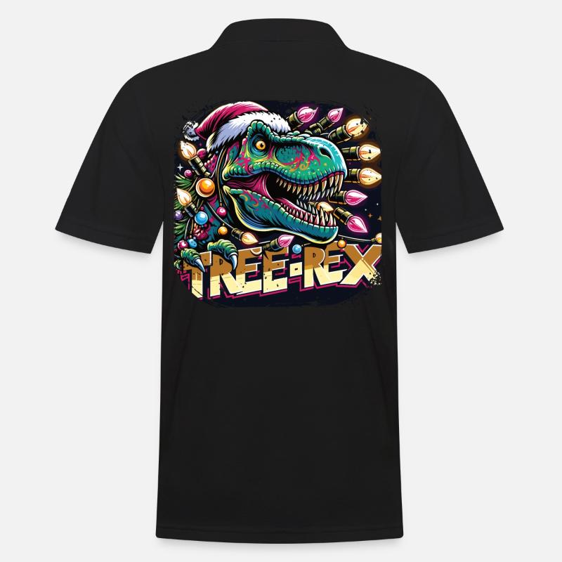 Tree Rex Dinosaur Rocks Christmas - Men's Polo Shirt - black