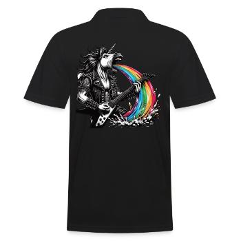 Rocker Heavy Metal Licorne Vomissements Arc-en-ciel - Polo Homme - noir - Dos - Kai (181cm)