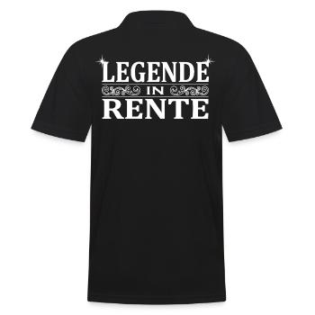 Legende in Rente Ornament - Männer Poloshirt - Schwarz - Hinten - Kai (181cm)