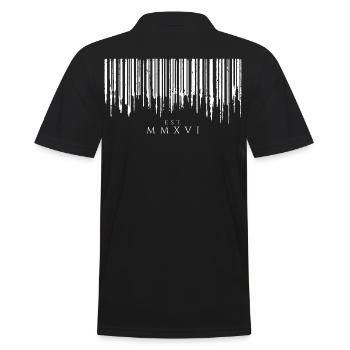 Barcode Tropfen White Est. MMXVI - Männer Poloshirt - Schwarz - Hinten - Kai (181cm)