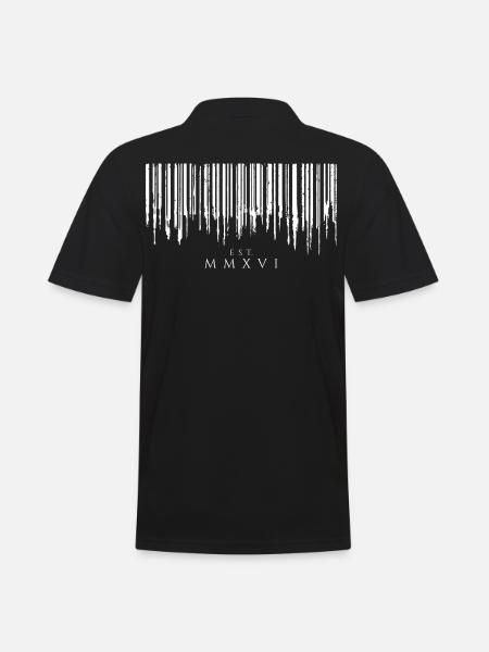 Barcode Tropfen White Est. MMXVI - Männer Poloshirt - Schwarz