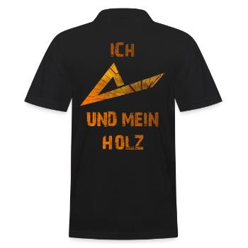 Ich und mein Holz - Männer Poloshirt - Schwarz - Hinten - Kai (181cm)