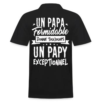 T-shirt Fête des Pères - Un Papy Exceptionnel - Polo Homme - noir - Dos - Kai (181cm)