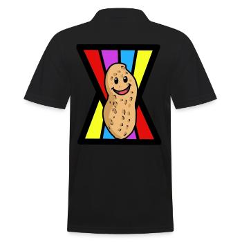 Erdnuss Erdnüsse Nuss Nüsse Nahrung fröhlich - Männer Poloshirt - Schwarz - Hinten - Kai (181cm)