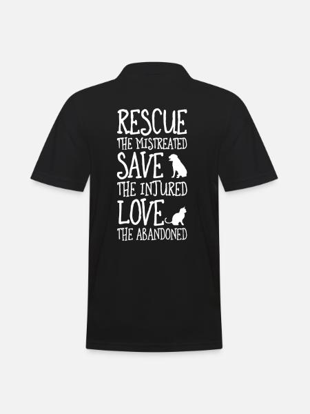 Rescue The Mistreated - Männer Poloshirt - Schwarz