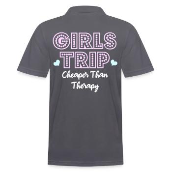 Girls Trip Cheaper Than Therapy - Männer Poloshirt - Anthrazit - Hinten - Nico (186cm)