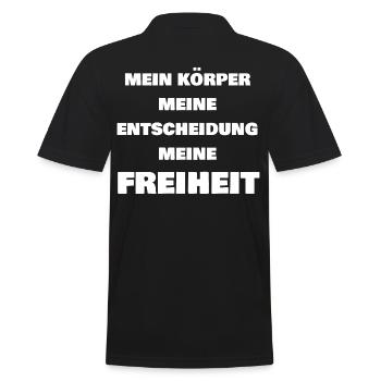 Mein Körper Meine Freiheit - Männer Poloshirt - Schwarz - Hinten - Kai (181cm)
