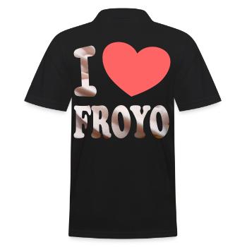 I Love Froyo - Men's Polo Shirt - black - Back - Kai (181cm)