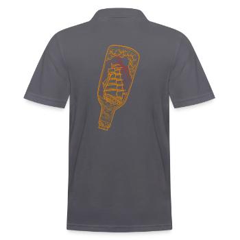 Bateau pirate - bouteille à la mer flash tattoo - Polo Homme - charbon - Dos - Nico (186cm)