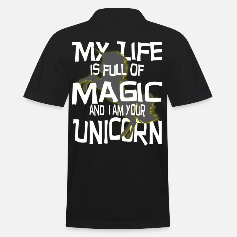 Das Einhorn Logo - Männer Poloshirt - Schwarz