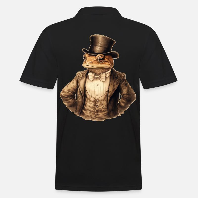 Frosch Steampunk - Männer Poloshirt - Schwarz