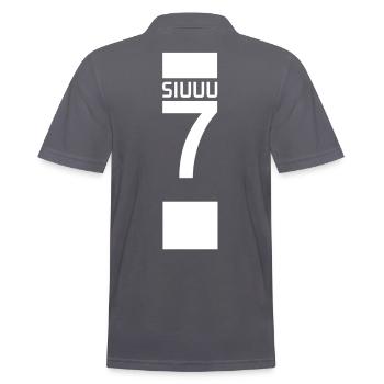 Siuuu - Men's Polo Shirt - charcoal grey - Back - Nico (186cm)