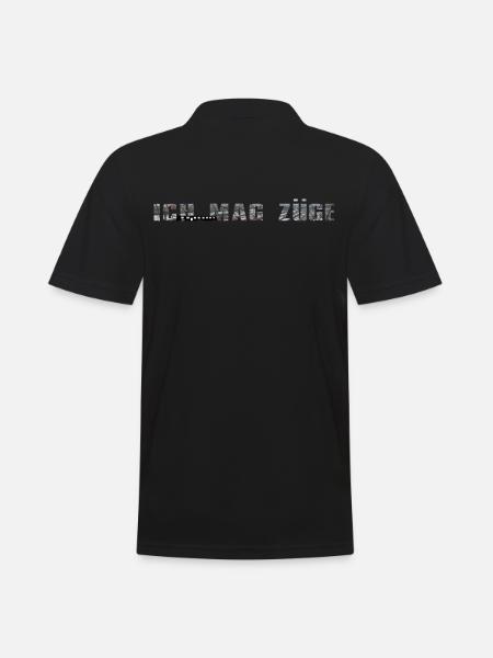 Ich mag Züge - Männer Poloshirt - Schwarz