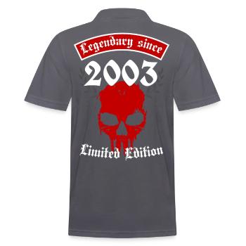 Legend since 2003 - Men's Polo Shirt - charcoal grey - Back - Nico (186cm)