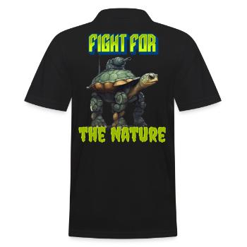 Fight for the Nature - Men's Polo Shirt - black - Back - Kai (181cm)