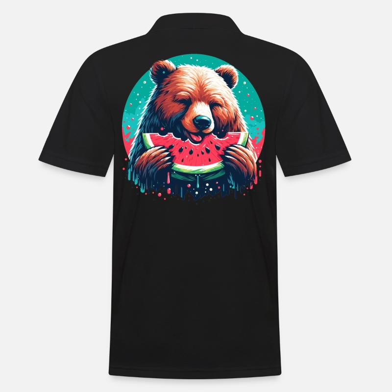 Pastèque ours cadeau délicieux - Polo Homme - noir
