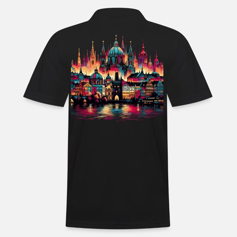 Prag Hauptstadt Tschechien Geschenk - Männer Poloshirt - Schwarz