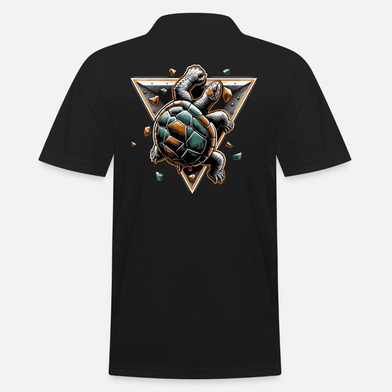 Bouldering Turtle Climbing Gift - Men's Polo Shirt - black