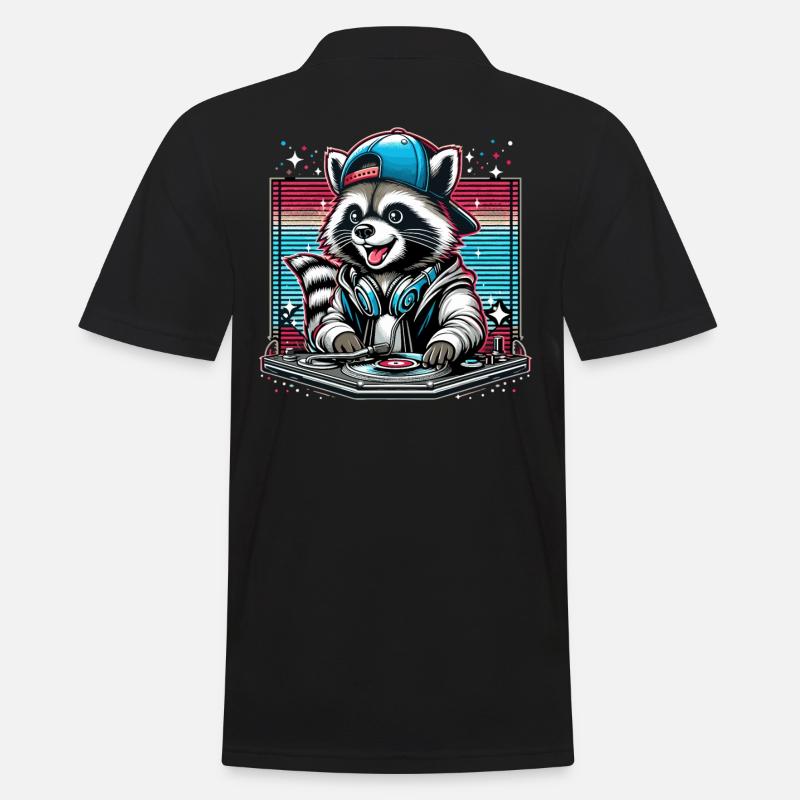 Wachbär DJ DJane Geschenk - Männer Poloshirt - Schwarz