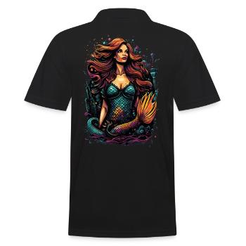 The colourful mermaid - a metropolis full of imagination - Men's Polo Shirt - black - Back - Kai (181cm)