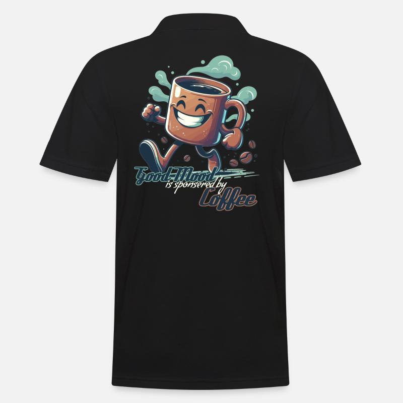 Gute Laune Kaffee Tasse Geschenk - Männer Poloshirt - Schwarz