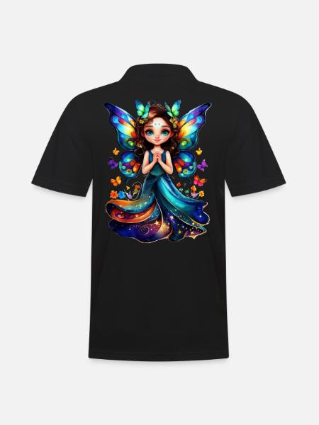 Charming butterfly fairy - Men's Polo Shirt - black