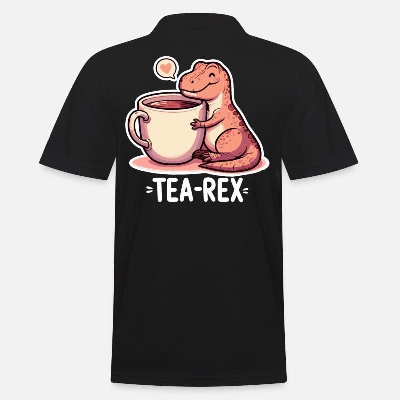 Tee Rex Tee-Rex Teetrinker Geschenk - Männer Poloshirt - Schwarz