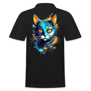 Chat de l’espace coloré - Polo Homme - noir - Dos - Kai (181cm)