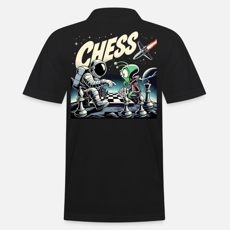 Astronaute Alien Chess Rocket Universe Cadeau - Polo Homme - noir