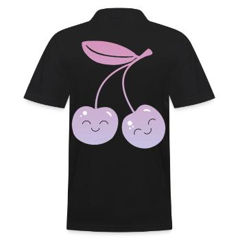 Cerises Kawaii - Polo Homme - noir - Dos - Kai (181cm)