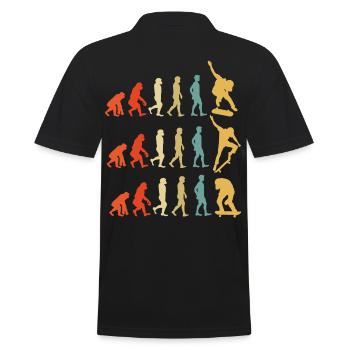 Skateboard Evolution Geschenk - Männer Poloshirt - Schwarz - Hinten - Kai (181cm)