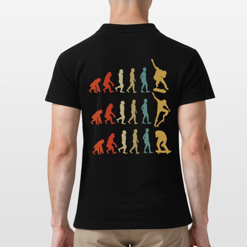 Skateboard Evolution Gift Men's Polo Shirt
