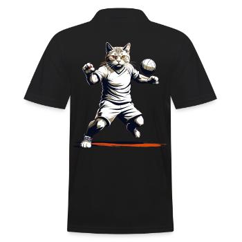 Cool Handball Cat Look Streetwear Iconique - Polo Homme - noir - Dos - Kai (181cm)
