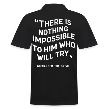 Alexander the great there is nothing impossible - Men's Polo Shirt - black - Back - Kai (181cm)