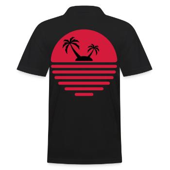81 Sun Island Sea Palm Trees - Men's Polo Shirt - black - Back - Kai (181cm)