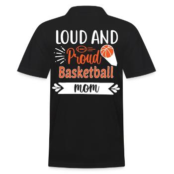Laute und stolze Basketball-Mama - Männer Poloshirt - Schwarz - Hinten - Kai (181cm)