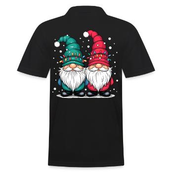 Gnom Gnome Weihnachten Weihnachtspullover Wichtel - Männer Poloshirt - Schwarz - Hinten - Kai (181cm)