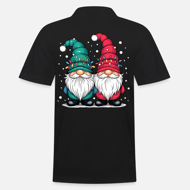Gnom Gnome Weihnachten Weihnachtspullover Wichtel - Männer Poloshirt - Schwarz
