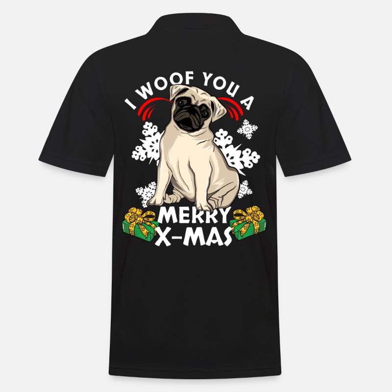Mops Weihnachten - Männer Poloshirt - Schwarz