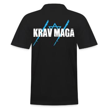 Krav Maga - Männer Poloshirt - Schwarz - Hinten - Kai (181cm)