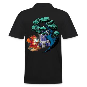 magic, dragon, dragon, mythical creature, fable, magic, child - Men's Polo Shirt - black - Back - Kai (181cm)