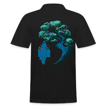 Gespenst Geist Geister Natur Wald Flora Botanik - Männer Poloshirt - Schwarz - Hinten - Kai (181cm)