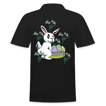 Fleurs de perce-neige de printemps Lapin de Pâques - Polo Homme - noir - Dos - Kai (181cm)