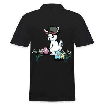 Easter Bunny Easter Easter Festival Easter Eggs Nest Child - Men's Polo Shirt - black - Back - Kai (181cm)