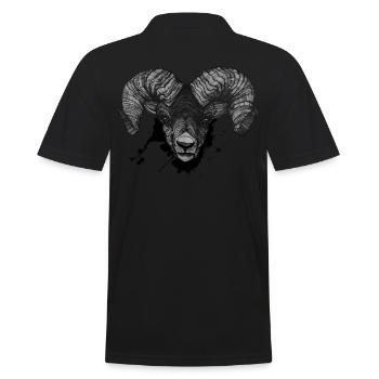 Bélier Art de la tête de Capricorne Dickkopf - Polo Homme - noir - Dos - Kai (181cm)
