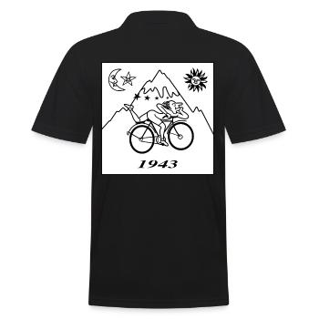 Albert Hofmann LSD 1943 Schwarz & Weiß - Männer Poloshirt - Schwarz - Hinten - Kai (181cm)