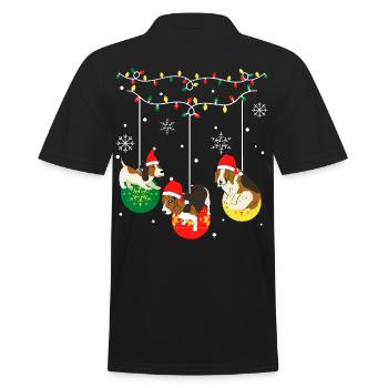 Beagle Weihnachten - Männer Poloshirt - Schwarz - Hinten - Kai (181cm)